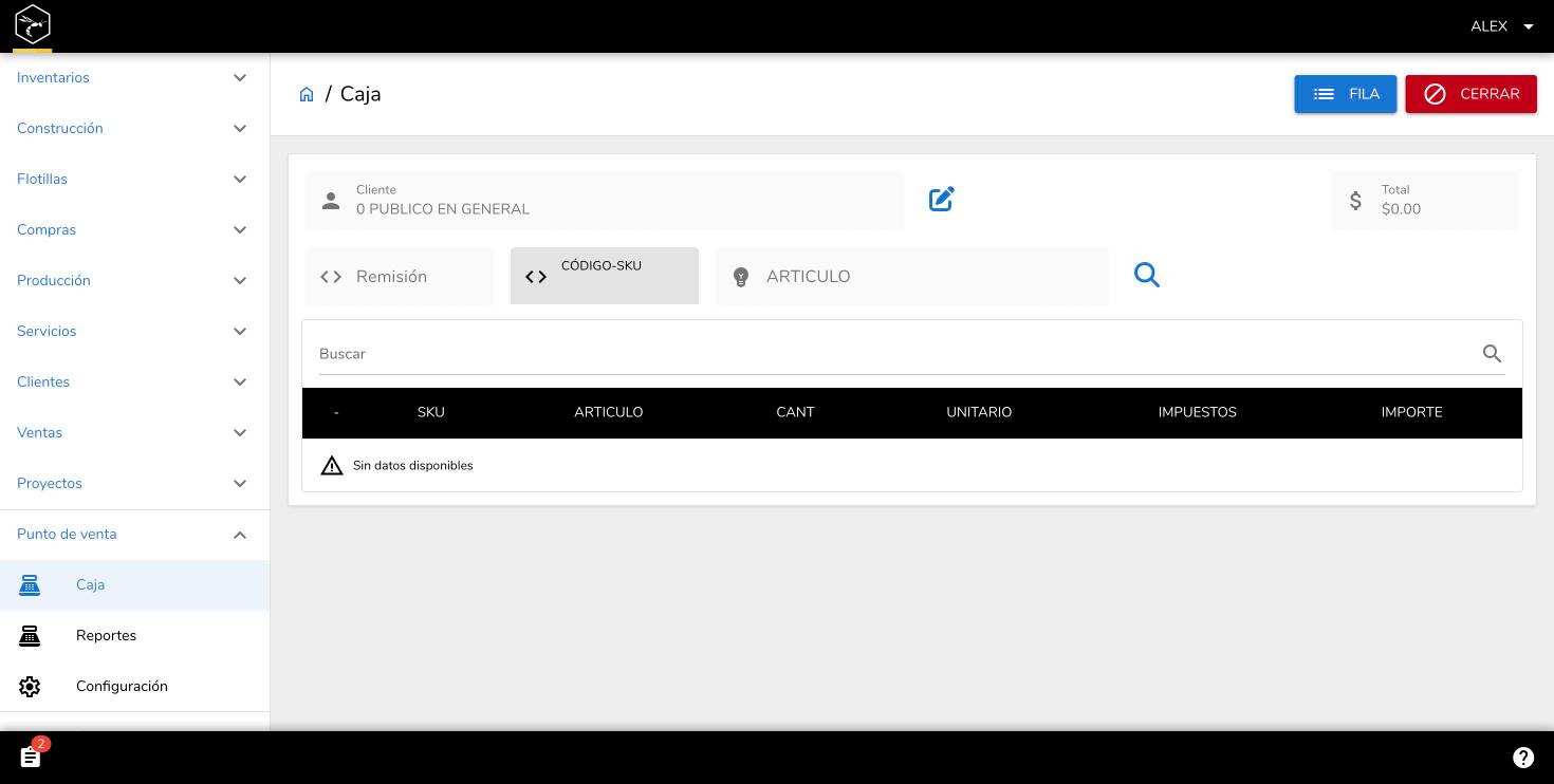 WASP ERP — Punto de venta